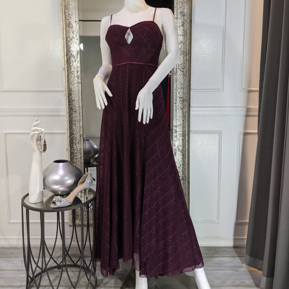 Burgundy Maroon Formal Evening Prom Dress Gown